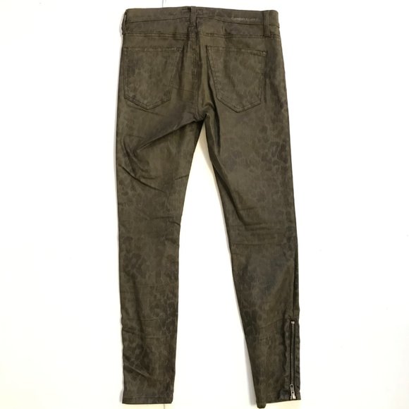 Current Elliott Soho Zip Stiletto Jeans Womens 27 Green Skinny Ankle Zip Stretch - Picture 11 of 13